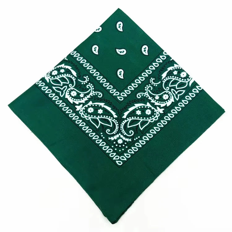 1-4Pcs Fashion Hip Hop Cotton Bandana Square Scarf 54cm*54cm Black Red Paisley Headband Printed For Women/Men/Boys/Girls