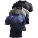 2026 Compression T Shirt Men Summer Sportswear Running T-shirt Elastic Quick Dry Sport Tops Tee Athletic Gym Workout Shirts Men
