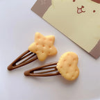 8pcs/Set Adorable Simulation Biscuit Theme Hair Clips, Women Girls Daily Funny Hairpins