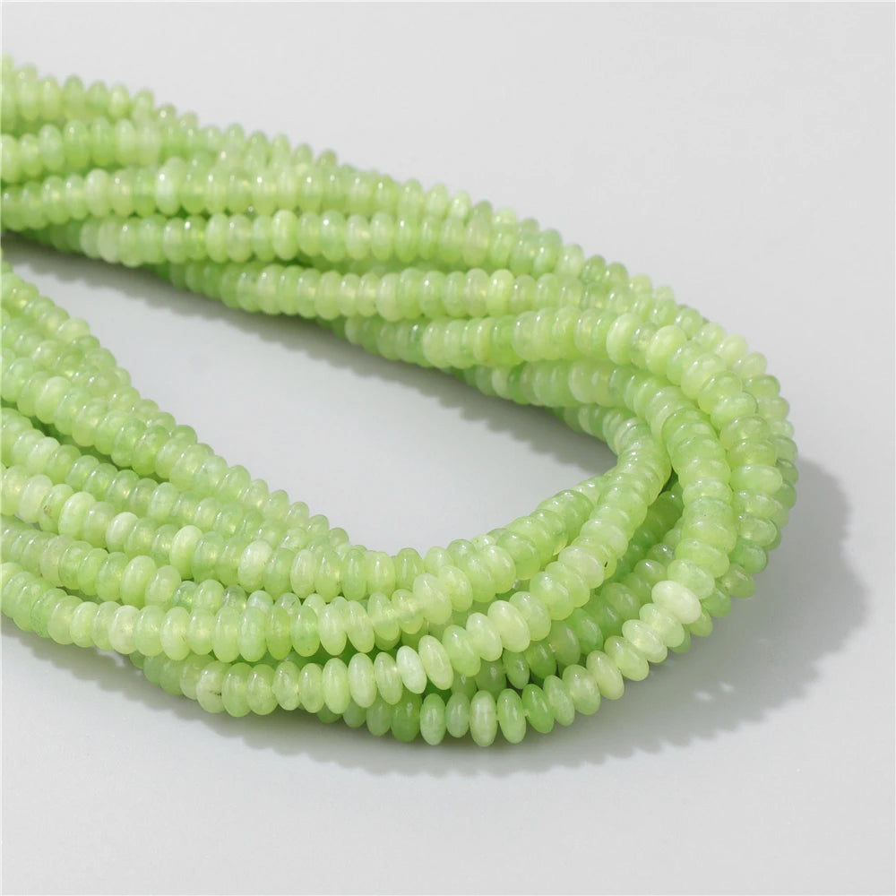 Natural Flat Round Stone Beads Abacus Shape Jaspers Quartzs Gems Beads For DIY Necklace Earrings Jewelry Making Accessori 2*4mm