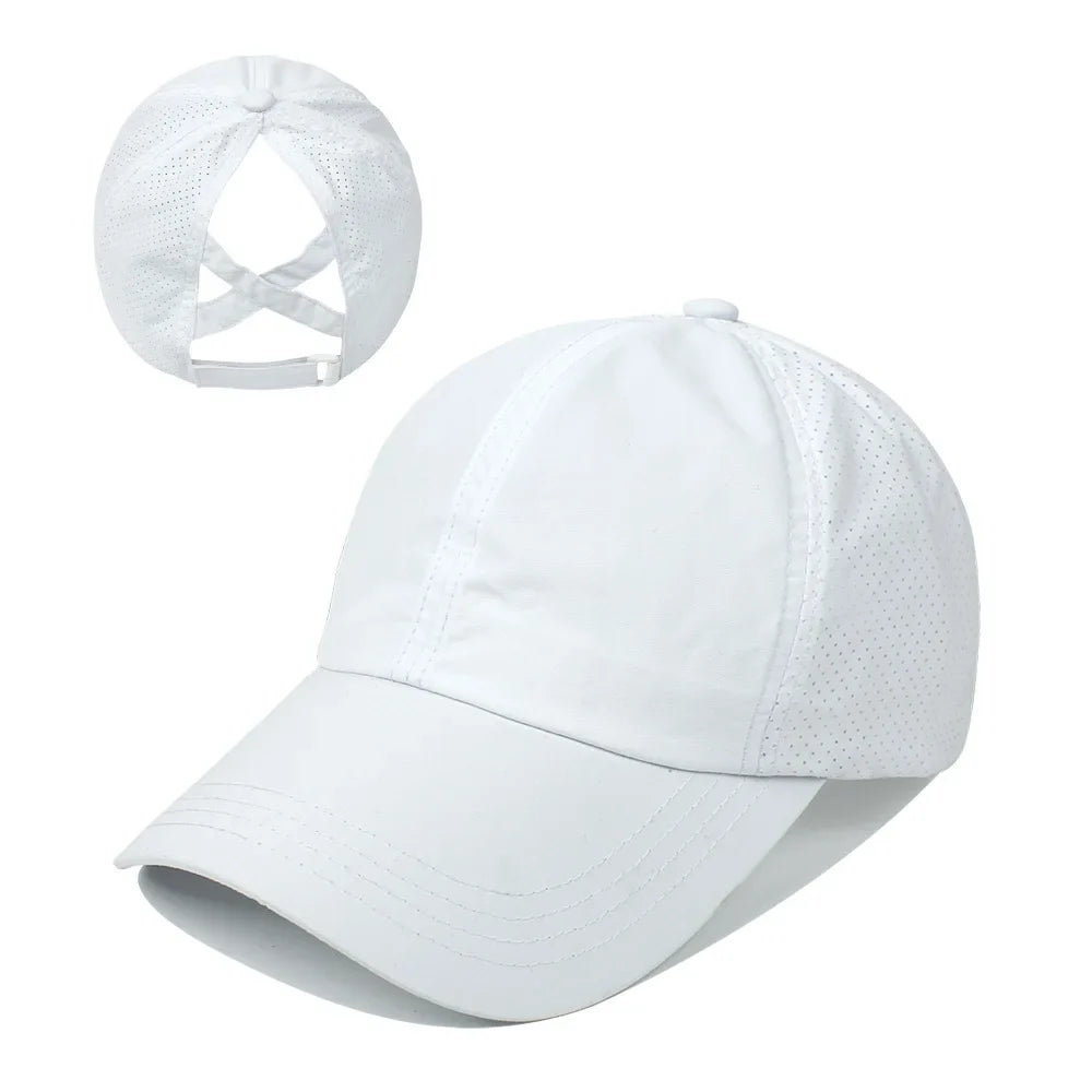 Women's Quick Dry Mesh Ponytail Baseball Cap for Outdoor Style