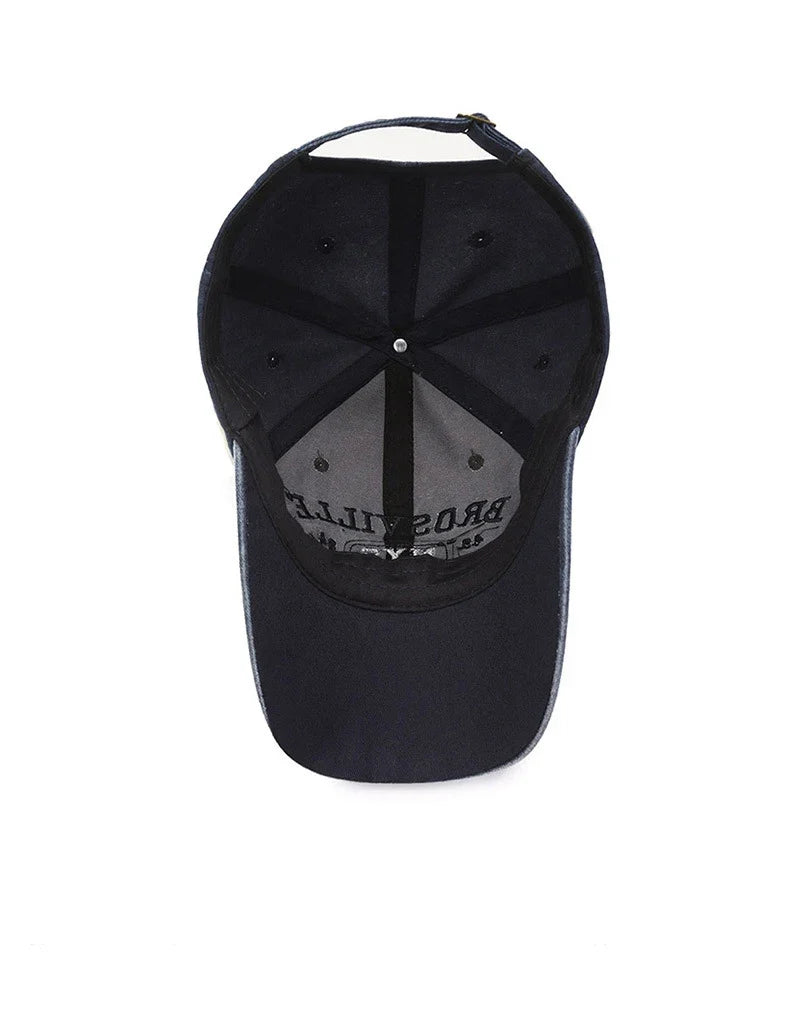Washed Embroidered Baseball Cap with Curved Brim for Everyday Style