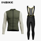 INBIKE Fleece Men's Cycling Jersey  Winter Cycling Sets Warm Long-sleeved Suit Soad Bike Bicycle Jacket Overalls Riding Suit