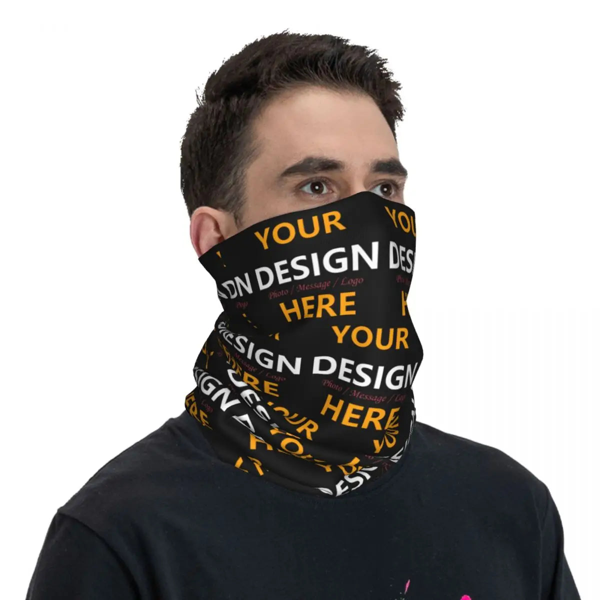 Custom Your Design Here Bandana Neck Gaiter Face Scarf Cover Personalized Customized Logo Printed Headband Tube Balaclava