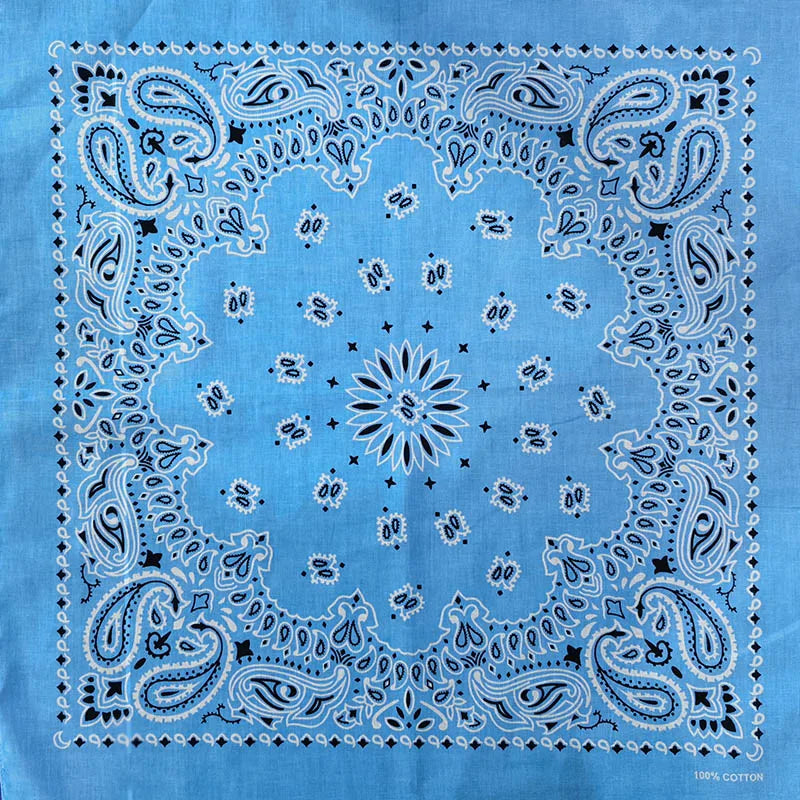 New Fashion Hip Hop 100% Cotton Bandana Square Scarf Gradient Color Paisley Headband Printed For Women/Men/Boys/Girls