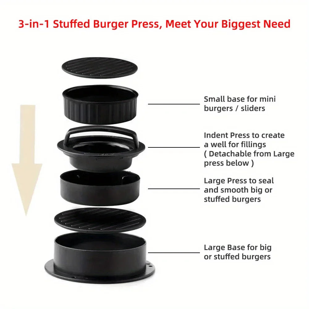 Non-Stick Hamburger Press Mold – Meat Patty Maker & Stuffed Pie Kitchen Tool