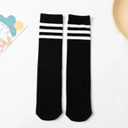 About 28 cm Knee High Socks Kids Boys Girls Socks for School Uniform Children White Socks Student Black  toddler girl socks