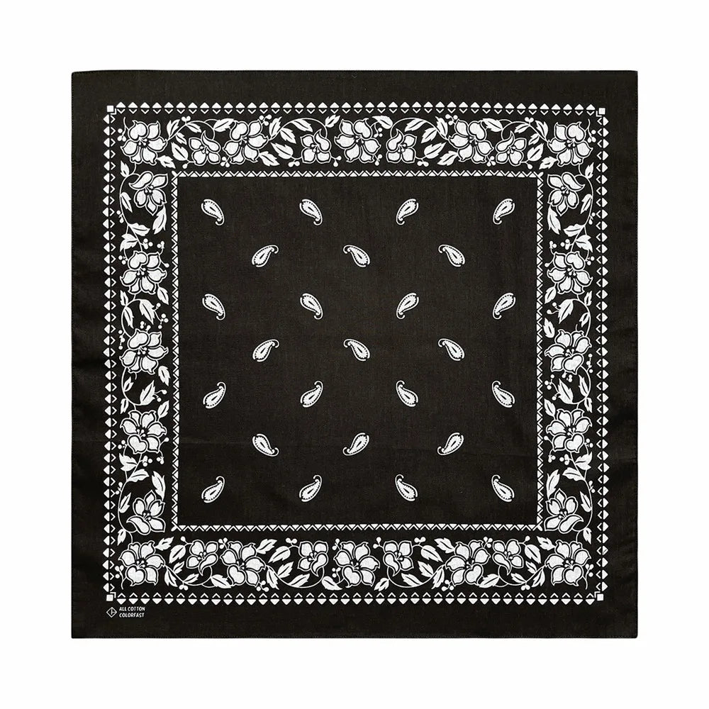 Navy Blue Cashew Hip Hop Cotton Square Bandana Scarf Riding Headband Paisley Gifts For Men Unisex