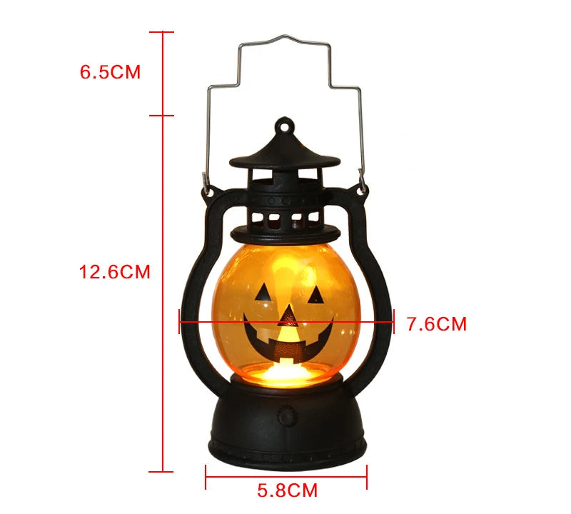 Halloween LED Pumpkin Lantern Hanging Ghost Light Retro Decor