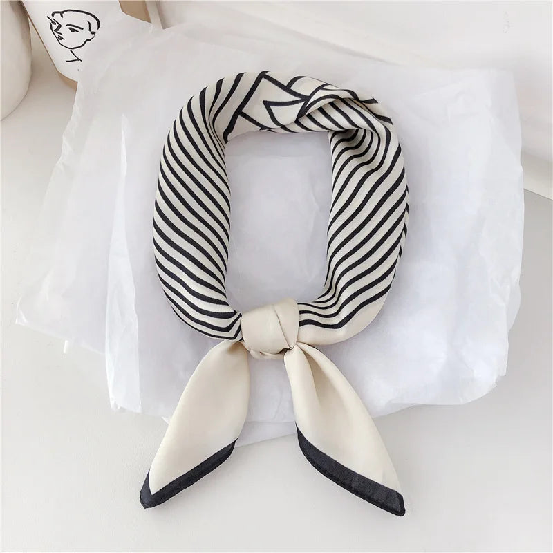 Women Korean version of simple stripes brocade forging 70cm small square scarf scarf headscarf
