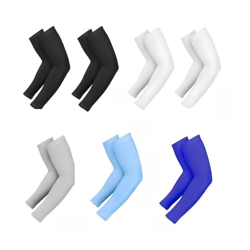 7 pairs of breathable sunshade arm covers, unisex glove sleeves, suitable for outdoor sports such as driving, playing golf, fish