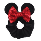 Cute Mouse Ears Velvet Scrunchies Hairband Women Elastic Ponytail Holder Girls Sequin Bow 2023 Kids Party DIY Hair Accessories
