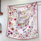 90cm Brand Square Scarf Women Fashion Floral Twill Silk Scarf Shawl Hijab Luxury Bandana Foulard Neckerchief Head Scarf For Lady