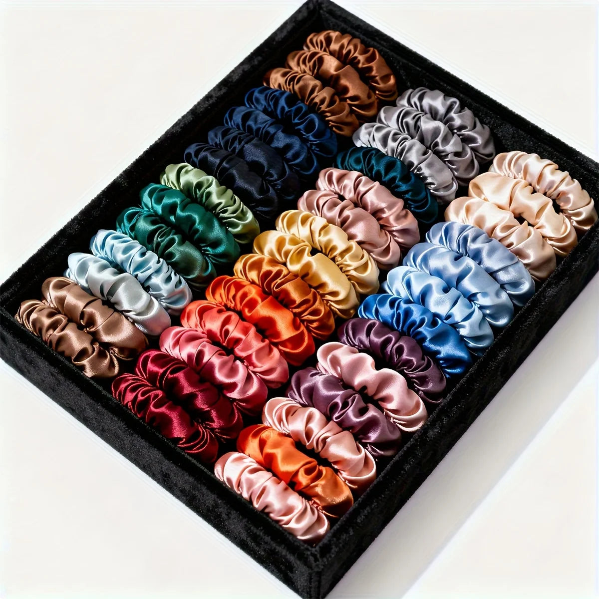 19pcs Thin Scrunchies Hair Ties for Women Multi Color for Blondes Brunettes Redheads Gentle for Hair Bulk Hair Accessories Gift