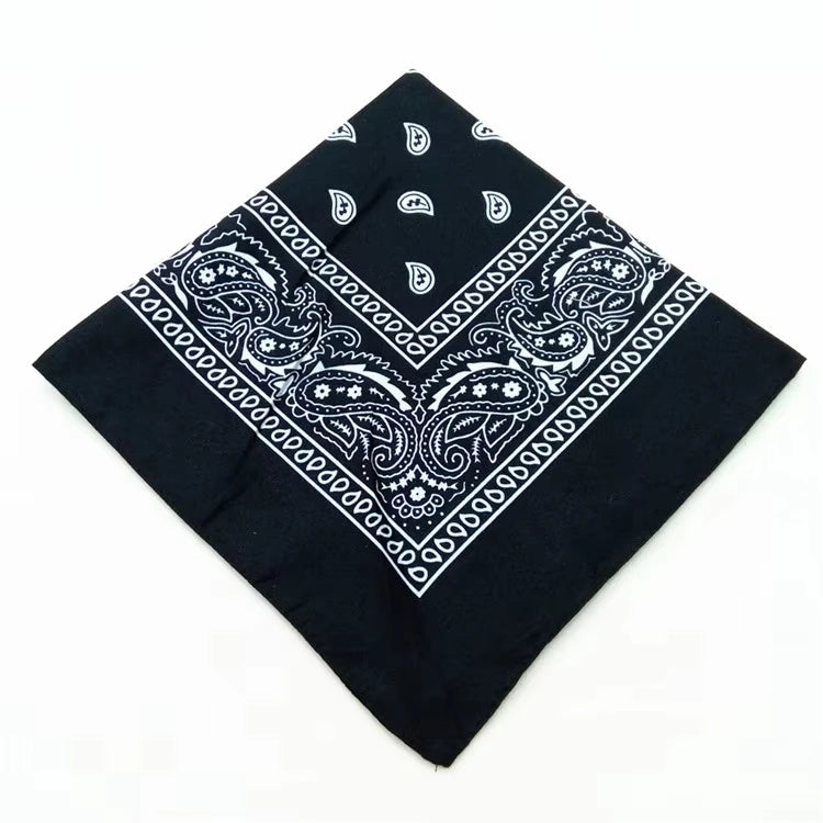 1-4Pcs Fashion Hip Hop Cotton Bandana Square Scarf 54cm*54cm Black Red Paisley Headband Printed For Women/Men/Boys/Girls
