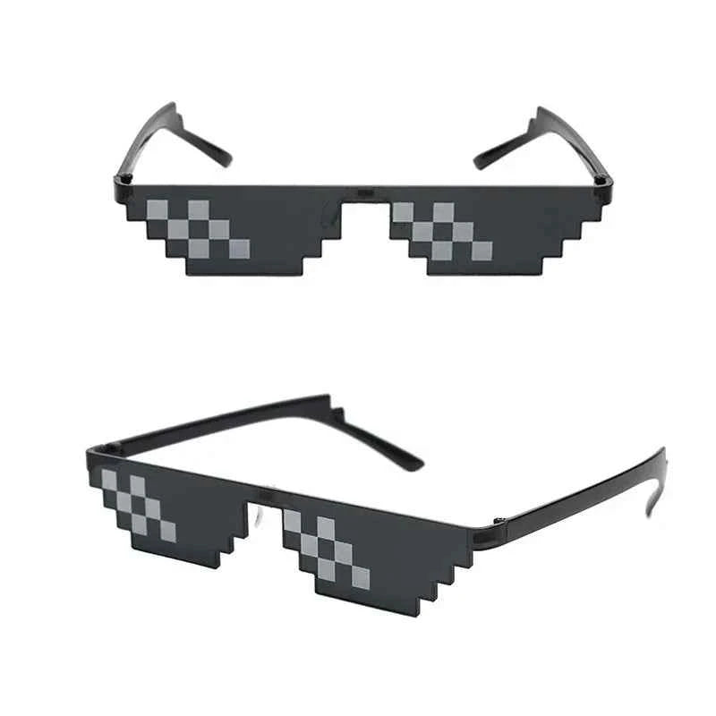 Mosaic Sunglasses Cool Party Vintage Shades Eyewear For Men Pixelated Sunglasses Funny Women Glasses