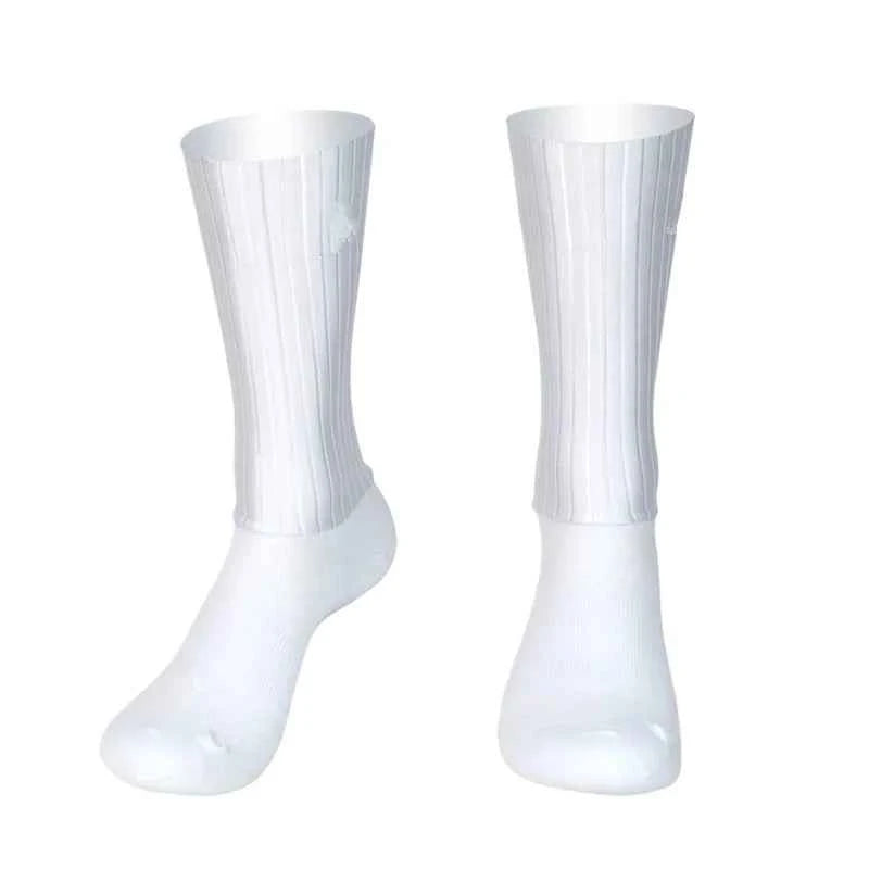 Aero Cycling Summer Anti Socks Whiteline Slip Silicone Socks Men Bicycle Sport Running Bike Socks Calcetines Ciclismo