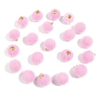 20pcs Plush Fur Covered Ball Beads Charms Multicolor Pompom Pendant For DIY Jewelry Making Necklace Bracelet Earring Accessories