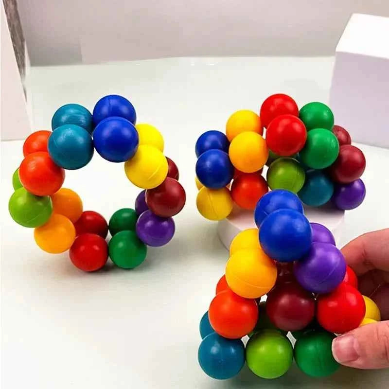 2025 Fidget Toy 3D Puzzle Ball Endless Twisted and Turned Flexible Jionts Stress Relief Desk Sculpture Toys for Kids Adult Gifts