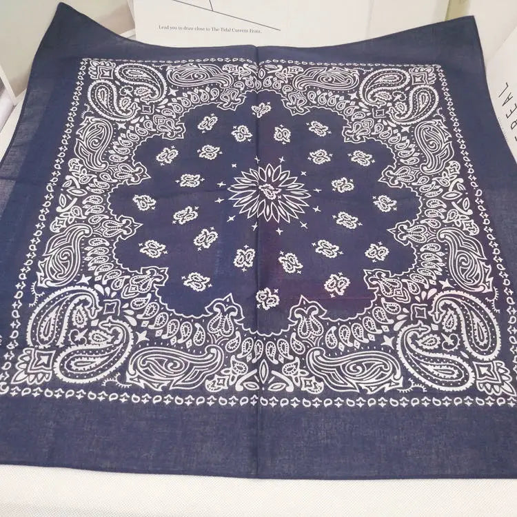 New Fashion Hip Hop 100% Cotton Bandana Square Scarf Gradient Color Paisley Headband Printed For Women/Men/Boys/Girls