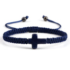 Hand Woven Jesus Cross Bracelet For Men Women Red Black Thread Braided Lucky Bracelet Fashion Couple Bracelet Friendship Jewelry