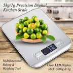 Digital Kitchen Scale – Stainless Steel Food Weighing Scale with LED Display