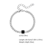 Punk Silver Color Men's Chain Bracelets,Hip Hop Stainless Steel Braided Link Wristband,Classic Metal Jewelry Gift for Him Dad