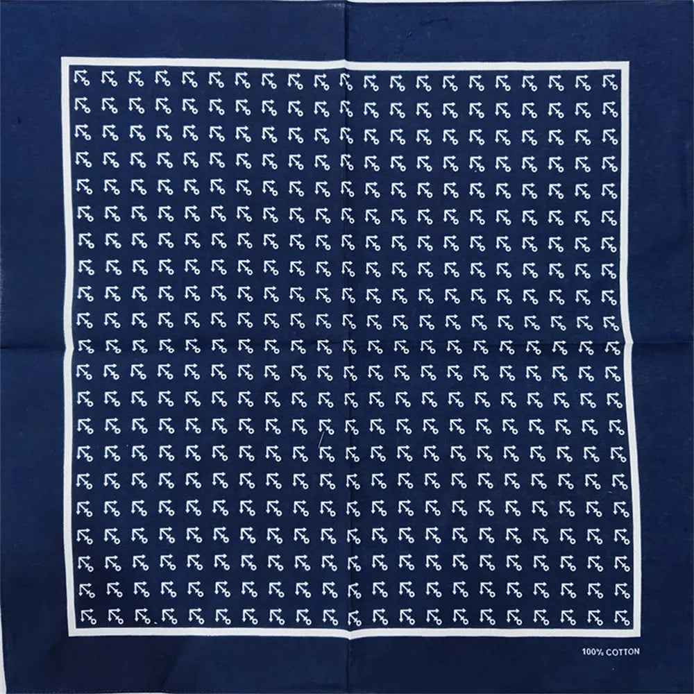 Navy Blue Cashew Hip Hop Cotton Square Bandana Scarf Riding Headband Paisley Gifts For Men Unisex