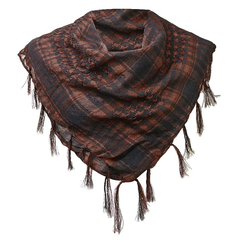 Houndstooth Scarf Plaid Hijab Bandana Hiking Scarves Arab Tactical Elegant Womens Shawl Shemagh Light Tassel For Men 100X100cm