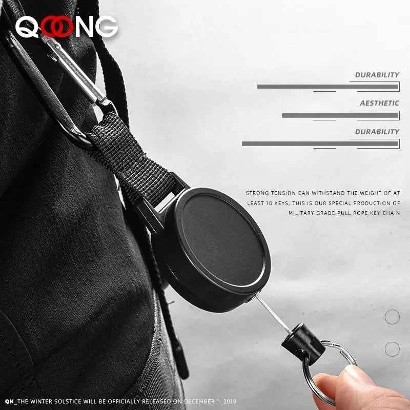 Stainless Steel Retractable Tactical Key Holder for Outdoor Use