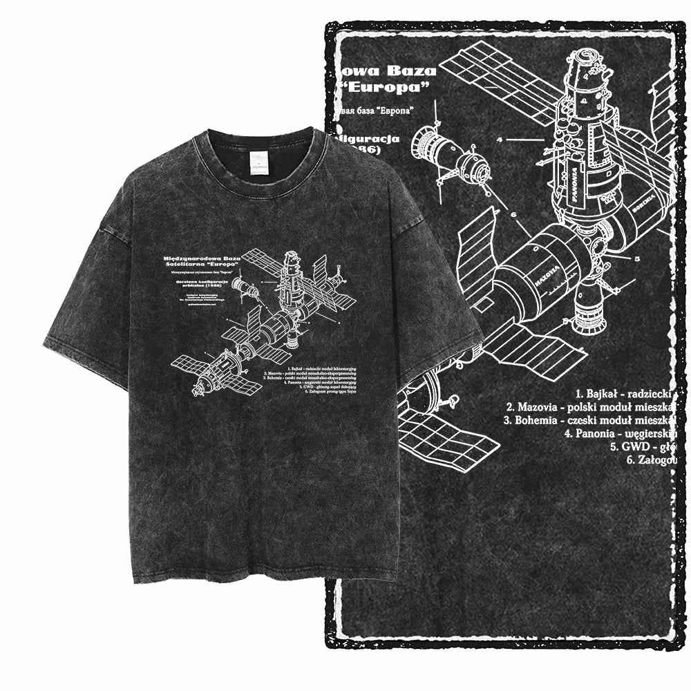 SA ASTRONAUT SPACE THEMES Printed Cotton Acid Washed Graphic Unisex T Shirt Cool Streetwear Men Tshirts Big Size Tee for men