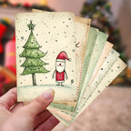 20pcs Christmas Decor Postcards With Stickers,For Christmas Home Office Wall Art Decor,Diy Christmas Crafts,Gift Wrapping Cards