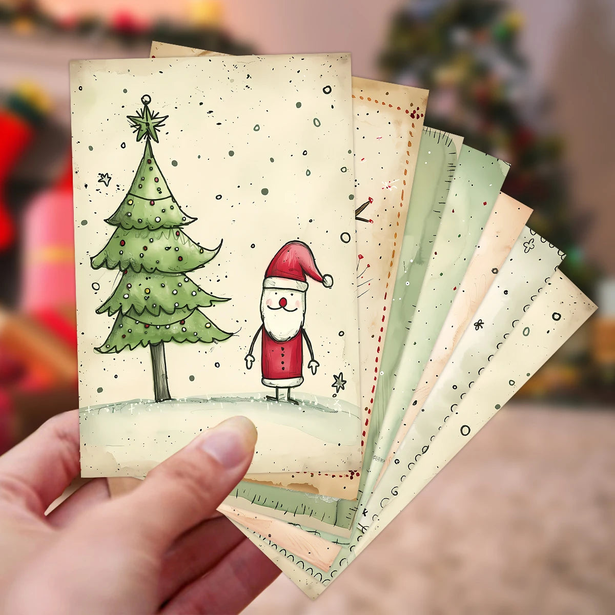 20pcs Christmas Decor Postcards With Stickers,For Christmas Home Office Wall Art Decor,Diy Christmas Crafts,Gift Wrapping Cards