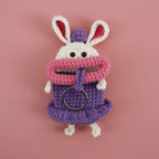 Funny Fruit Sausage Mouth Crochet Keychain Key Holder