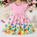 Children Baby Girls Lace Up Sling Summer Dress Princess Sleeveless Suspenders Dresses For 1-10 Years Cool Ventilated Kid Clothes