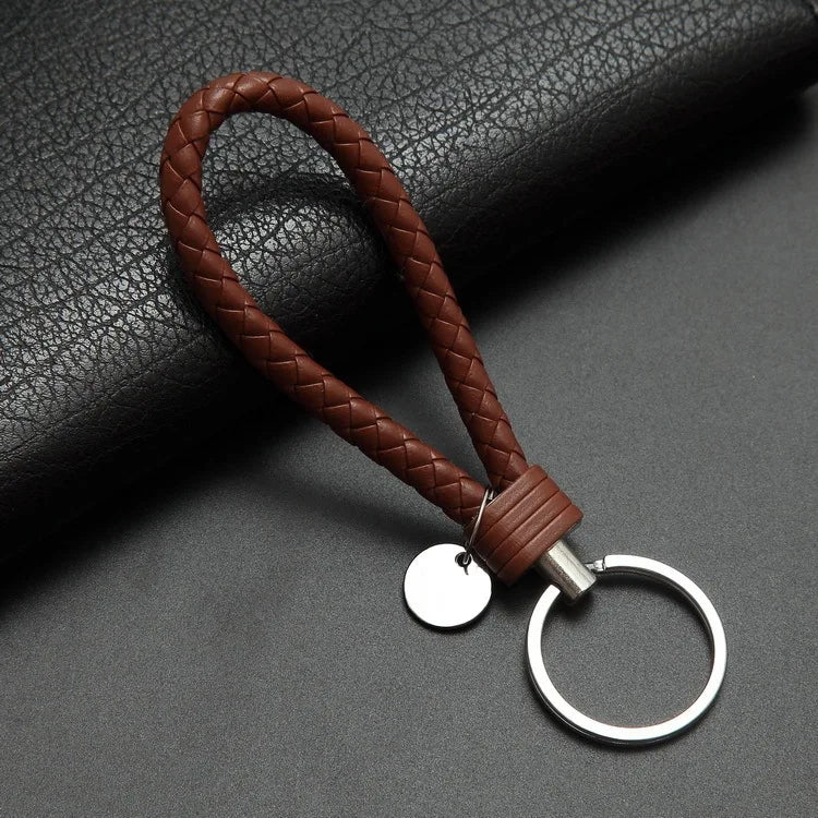 Stylish PU Leather Braided Woven Keychain Bag Pendant - A Perfect Gift for Men and Women!