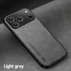 Leather  Phone Case  for APPLE IPhone 17 Air 16 15 14 13 Pro Max 16e Cover Metal Plate for Magnetic Car Mount (NOT INCLOUED)