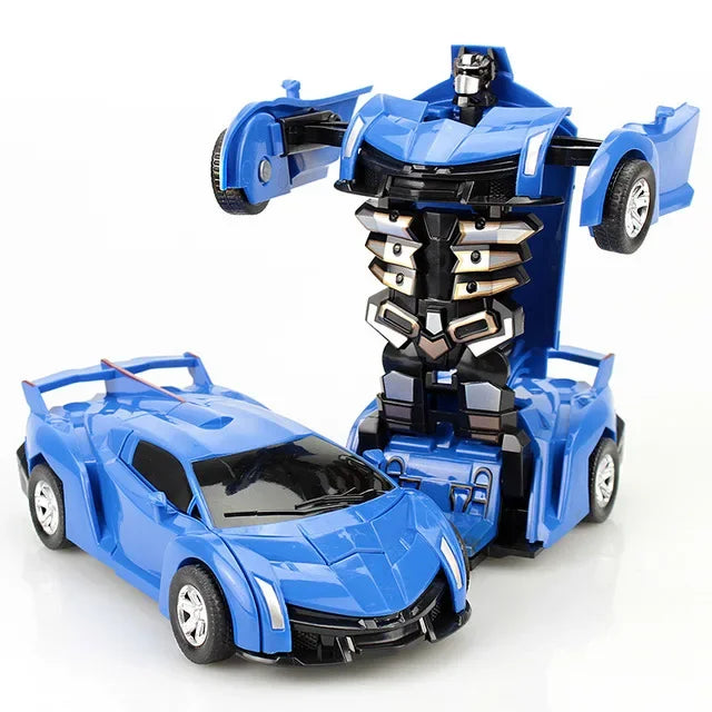 Mini 2 In 1 Car Toys One-key Transformable Car Toys Automatic Transforming Robot Model Car Diecasts Toy Boys Gifts Children Toy