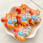 10PCS Mixed Resin Cartoon rabbits, hedgehogs squirrels Flat back Cabochon Stone Scrapbook DIY Decor Figurines Crafts Accessories