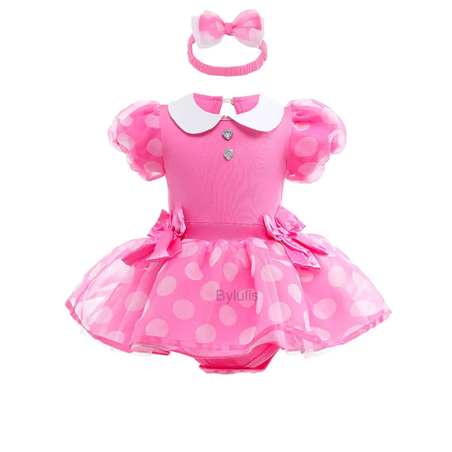 Baby Romper Tutu Dress with Headband Infant Baby Girl Princess Clothes Cute Design Kids Dress Halloween Party Costumes Outfit