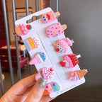 10PCS/Set New Girls Cute Cartoon Unicorn Hair Clips Kids Lovely Hairpins Ice Cream Headband Barrettes Fashion Hair Accessories