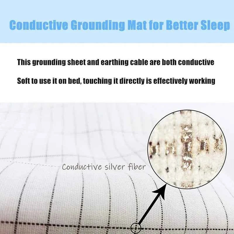 Earthing Bed Sheet Anti-static Grounding Sheet Conductive 95% Cotton and 5% Soft Silver Fiber Flat Sheets Sleep Bed Mat