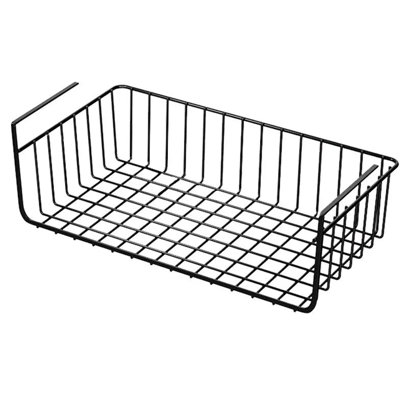 Hanging Storage Basket – Iron Under Cabinet & Wall Organizer