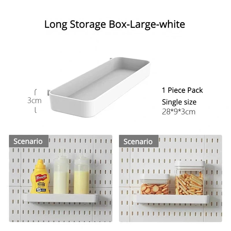New DIY Pegboard Accessories Hanging Shelf Storage Hooks Wall Organizer No Punching Crafts Organization For Garage Kitchen Room
