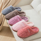 Cotton Slippers for Women in Autumn and Winter, Indoor Thick-Soled Warm Non-Slip Home Slippers for Couples, Cute Plush Cotton Slippers for Men in Winter