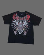MMA ELITE Cross Skull Print Green Y2K T Shirt Men Loose Fit Streetwear Graphic Tee Oversized Glow Dark Party Ins Popularity Tops