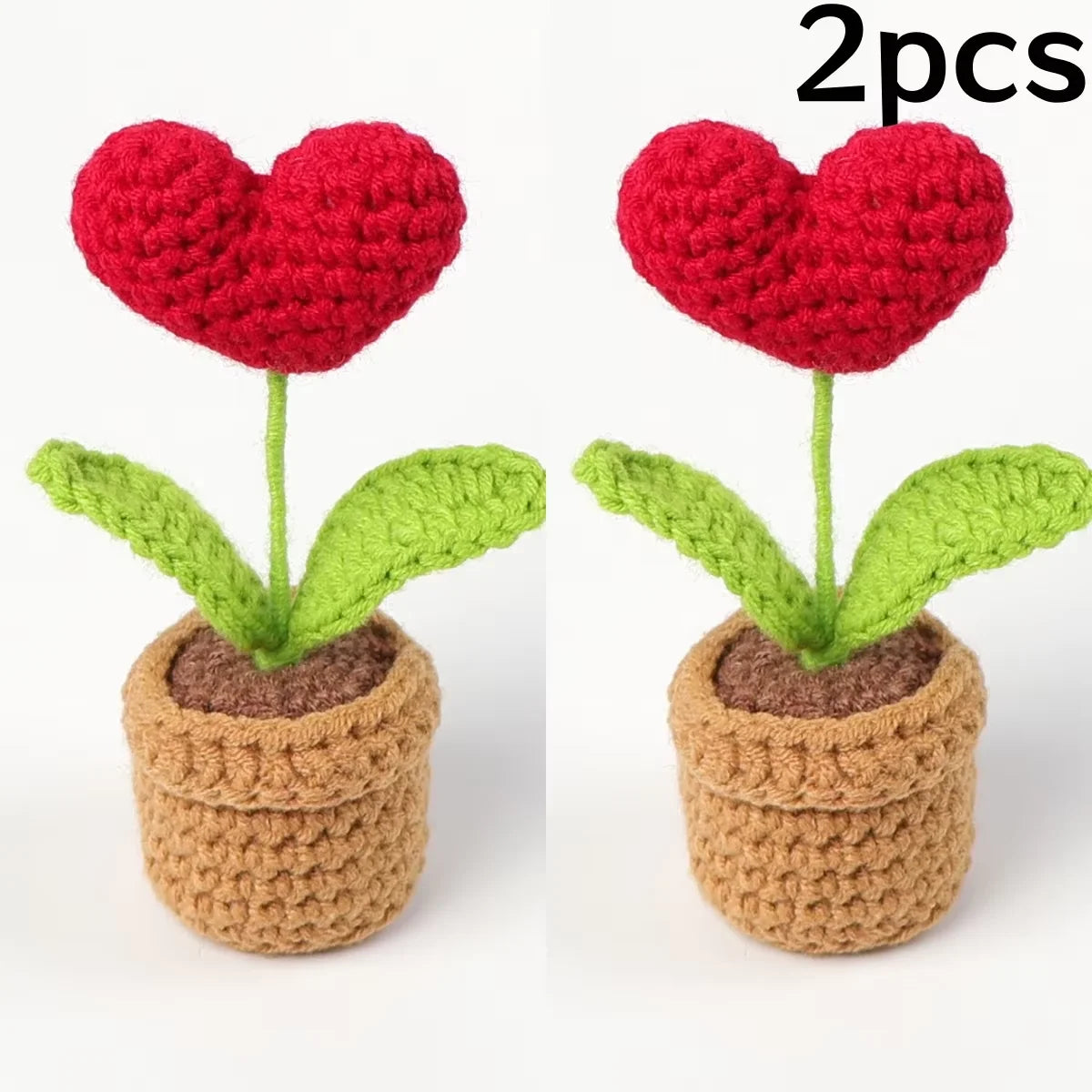 Hook Woven Finished Small Potted Plant Simulation Flower Potted Plant Flower Decoration Creative Gift Ornament