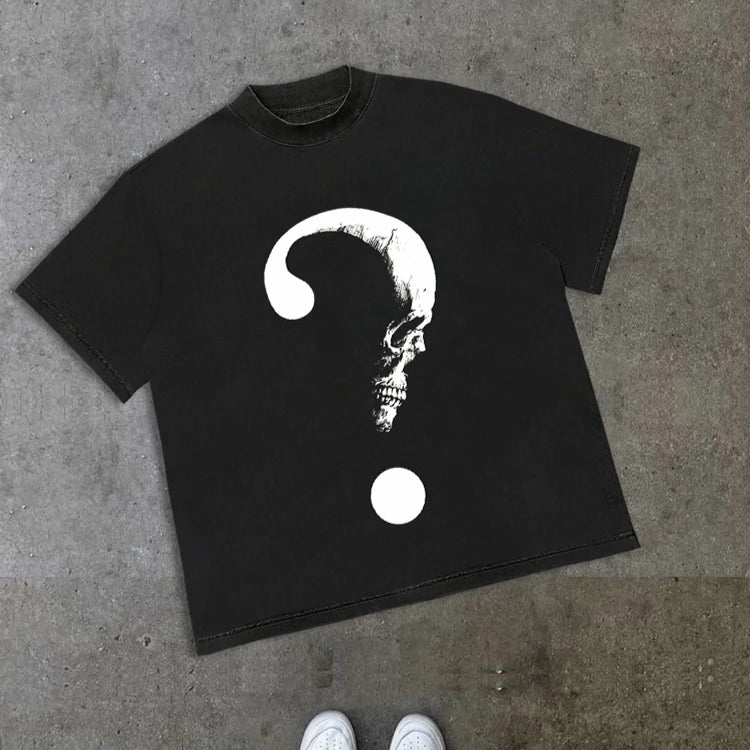 Vintage Dark Centipede Skeletal Graphic Cotton Print T-shirt Men Y2K Summer Short Sleeves Oversize T-shirt Women Casual Tee Tops