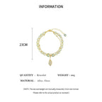 2026Chinese Style Green Jade Bracelet For Women Exquisite Gold Color Leaves Wrist Strap Bangle Double Chain Bracelet Girls Gifts
