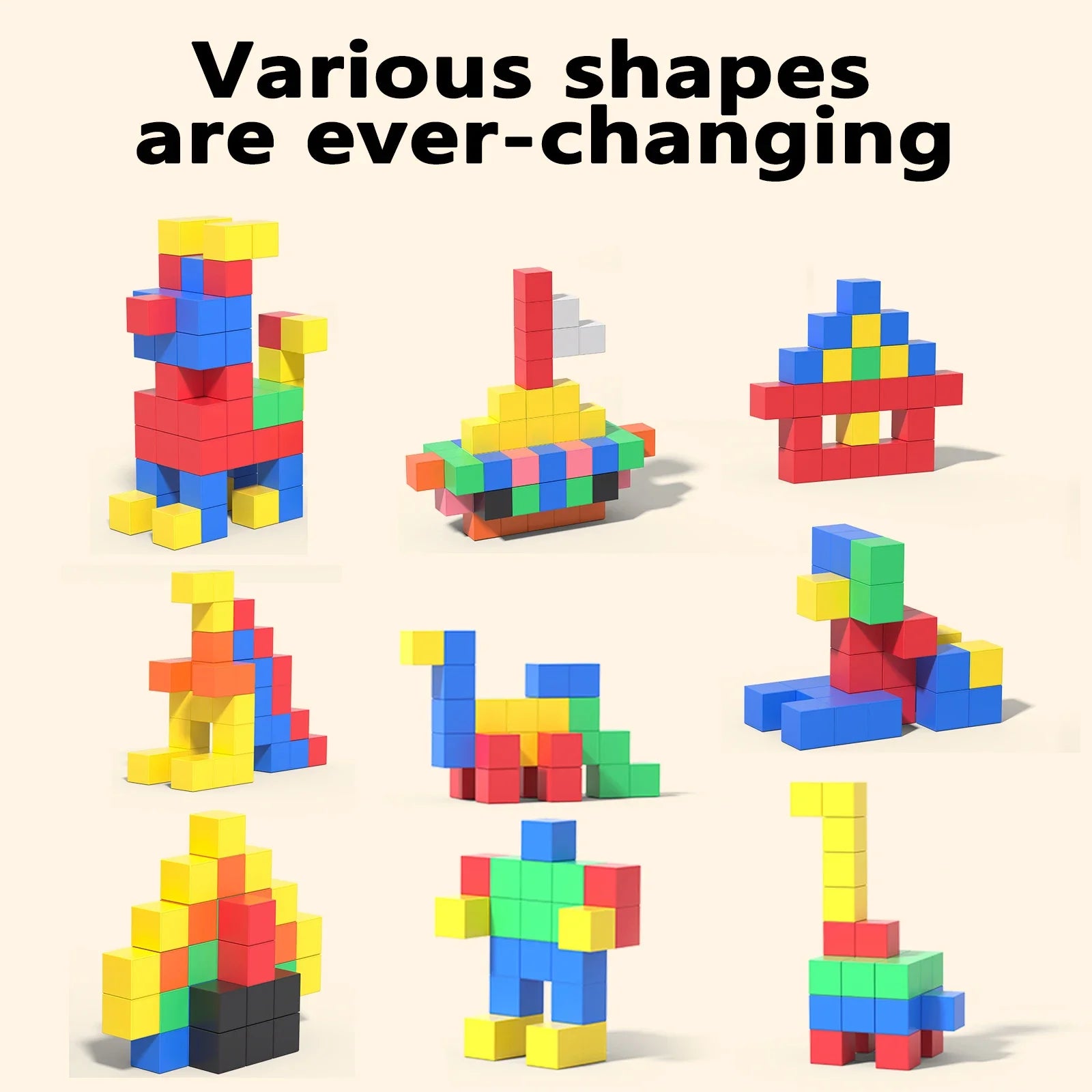 Magnetic Cubes Building Blocks STEM Learning Toy for Kids